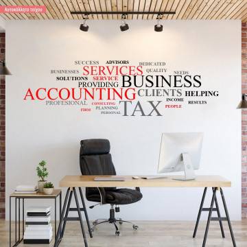 Wall stickers phrases  Accounting word cloud