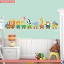 Kids wall stickers Animal train