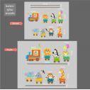 Kids wall stickers Animal train