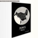 Canvas print  Alimos Map, Cartography BW