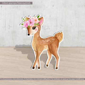 Wooden figure printed Deer boho