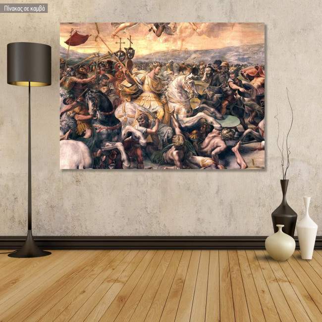 Canvas print Battle at Pons Milvius, Raphael.