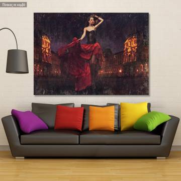 Πίνακας σε καμβά Deep red lady impasto