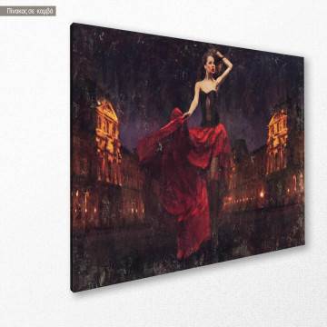 Πίνακας σε καμβά Deep red lady impasto 2