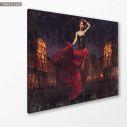 Canvas print Deep red lady impasto, side