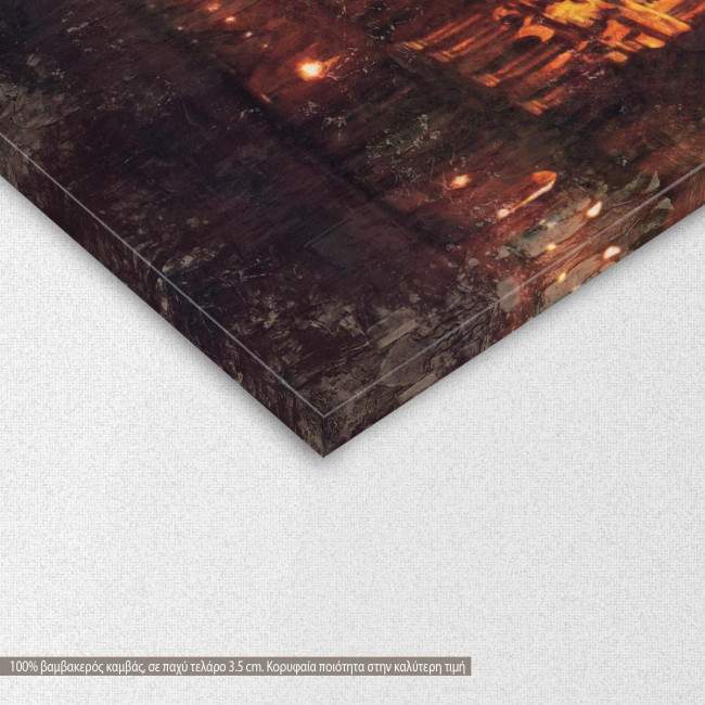 Πίνακας σε καμβά Deep red lady impasto, λεπτομέρεια