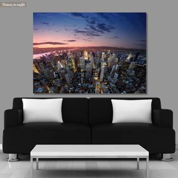 Canvas print Manhattan at sunset