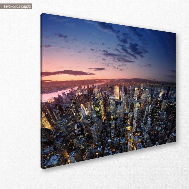 Canvas print Manhattan at sunset, side