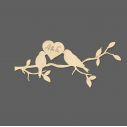 wooden Love birds with initials