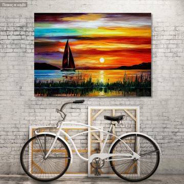 Canvas print Boat in the river