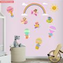 Kids wall stickers Flying animals for baby girl