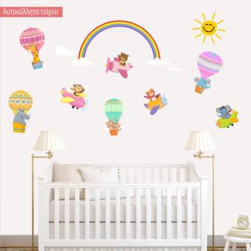 Kids wall stickers Flying animals for baby girl 2