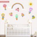 Kids wall stickers Flying animals for baby girl