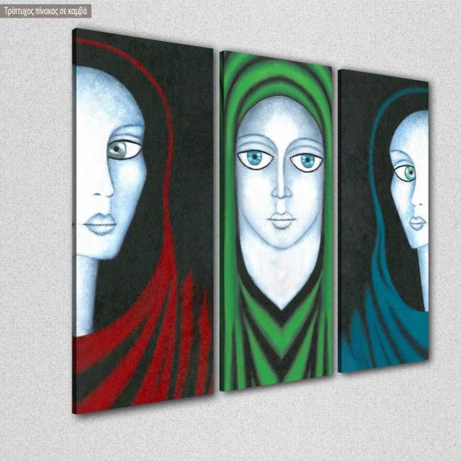 Canvas print Ladies,  3 panels, side