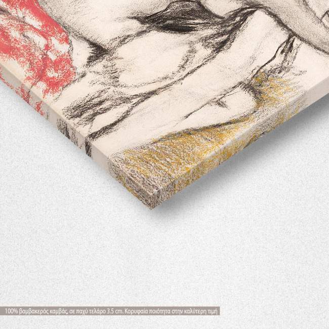 Canvas print Seated woman drying herself, Degas E, reproduction, detail