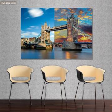 Canvas print London bridge, day - night