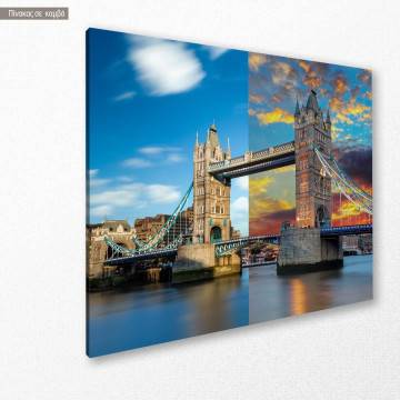 Canvas print London bridge, day - night 2