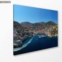 Canvas print Ydra with the harbor, side