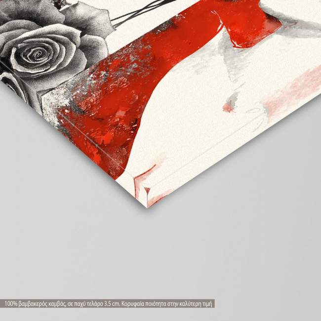 Πίνακας σε καμβά Beauty in Red, λεπτομέρεια