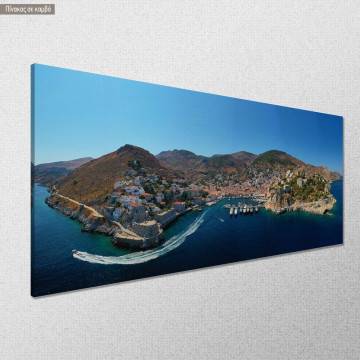 Canvas print Hydra's port panoramic Framed canvas View 1 2