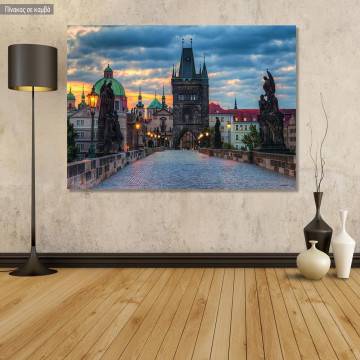 Canvas print Sunset in Prague