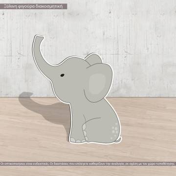 Wooden figure little elephant