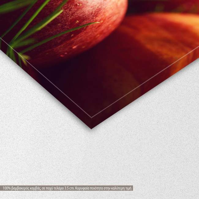 Canvas print Red apples close up, detail