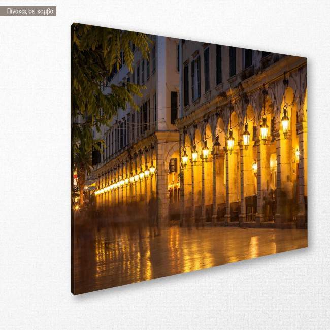 Canvas print city Liston, Corfu, side
