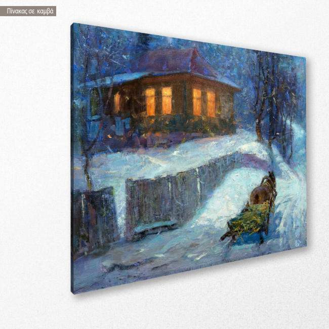 Canvas print Winter night, side