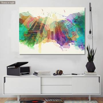 Canvas print Aquarelle city horizontal