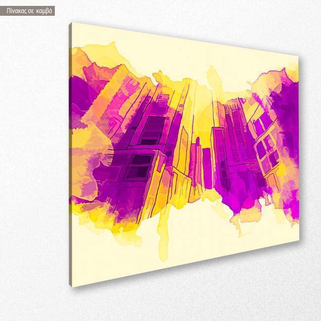 Canvas print Aquarelle city pop art, side