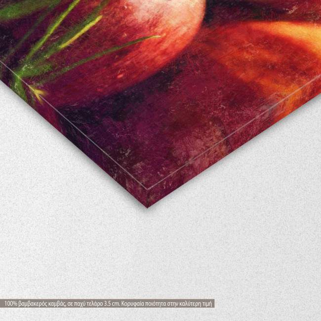 Canvas print Red apples painting, detail