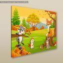 Kids canvas print Autumn forest animals