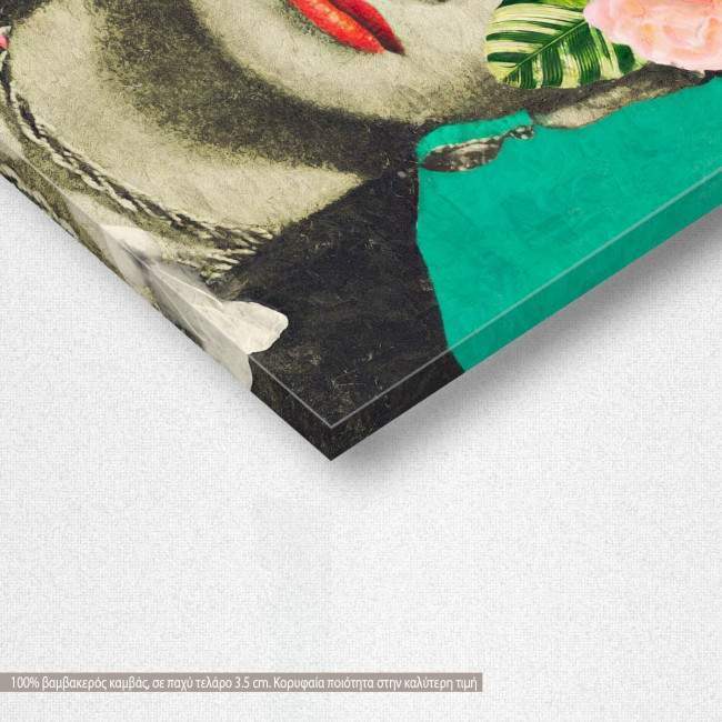 Πίνακας σε καμβά Flowered Frida, λεπτομέρεια