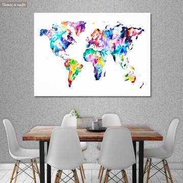 Πίνακας σε καμβά Χάρτης, Colorful world map I