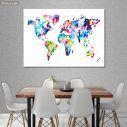 Πίνακας σε καμβά Χάρτης, Colorful world map I