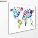 Πίνακας σε καμβά Χάρτης, Colorful world map I, κοντινό