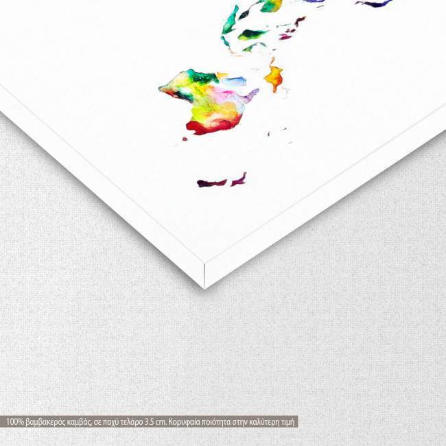 Πίνακας σε καμβά Χάρτης, Colorful world map I, λεπτομέρεια