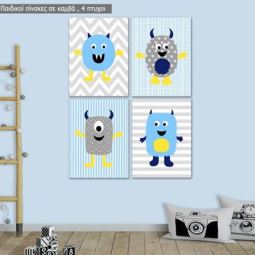 Kids canvas print Now we have everything, owl, boys four panels