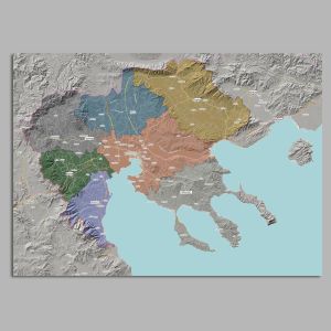 Χάρτης Περιφέρεια Κεντρικής Μακεδονίας  Αφίσα πόστερ με μαύρη κορνίζα Όψη 1 2