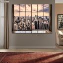 Πίνακας σε καμβά Νέα Υόρκη, New York city skyline, window view