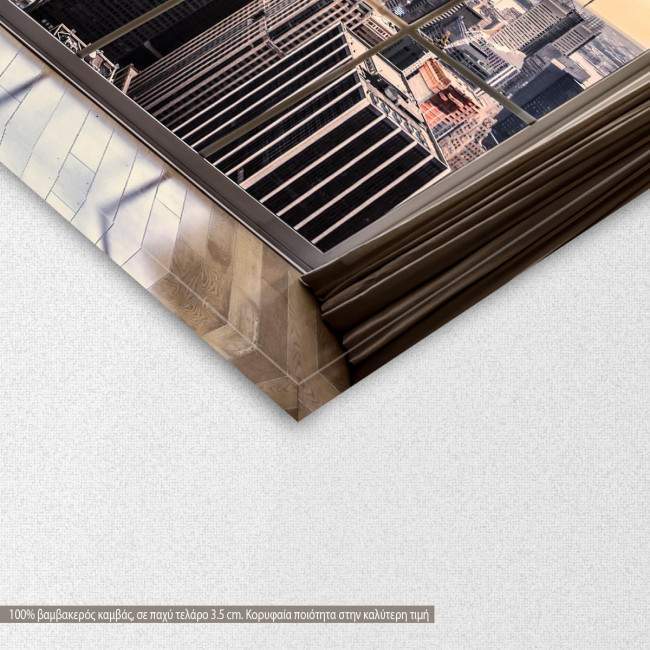 Canvas print  New York city skyline, window view, detail