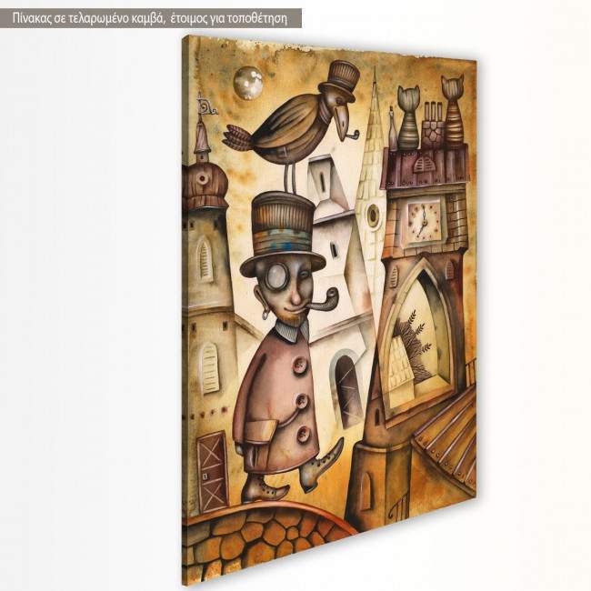 Πίνακας σε καμβά Abstract Victorian man, κοντινό