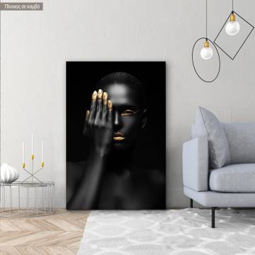 Canvas print Gold on black I