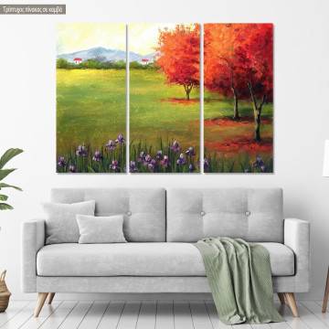 Canvas print At the village,  3 panels