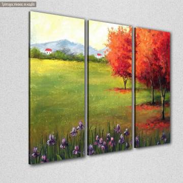 Canvas print At the village,  3 panels 2
