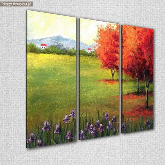 Canvas print At the village,  3 panels, side