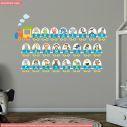 Wall stickers Train alphabet and animals blue