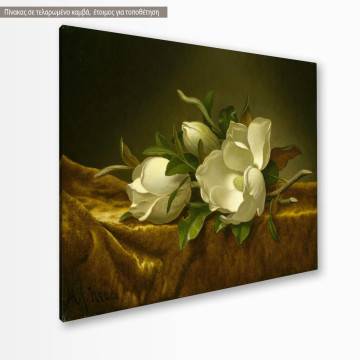 Πίνακας ζωγραφικής Magnolias on Gold Velvet Cloth, αντίγραφο σε καμβά 2