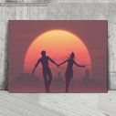 Canvas print Sunset Silhouettes